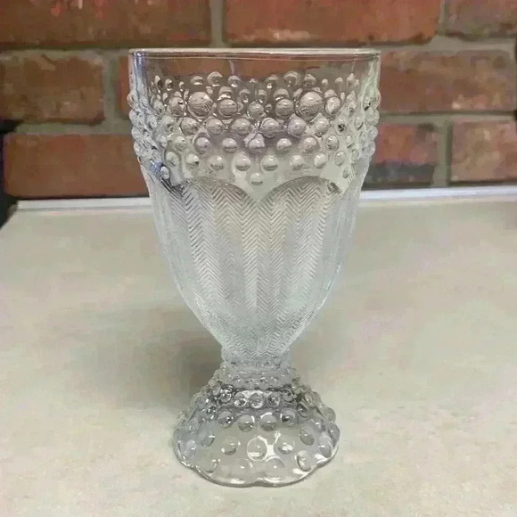 Vintage Crystal Gorham Water Goblet..Hobnail Feather Pattern - Picture 2 of 9